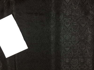 Silk Brocade fabric Jet BLACK COLOR 44" WIDE BRO723[1]