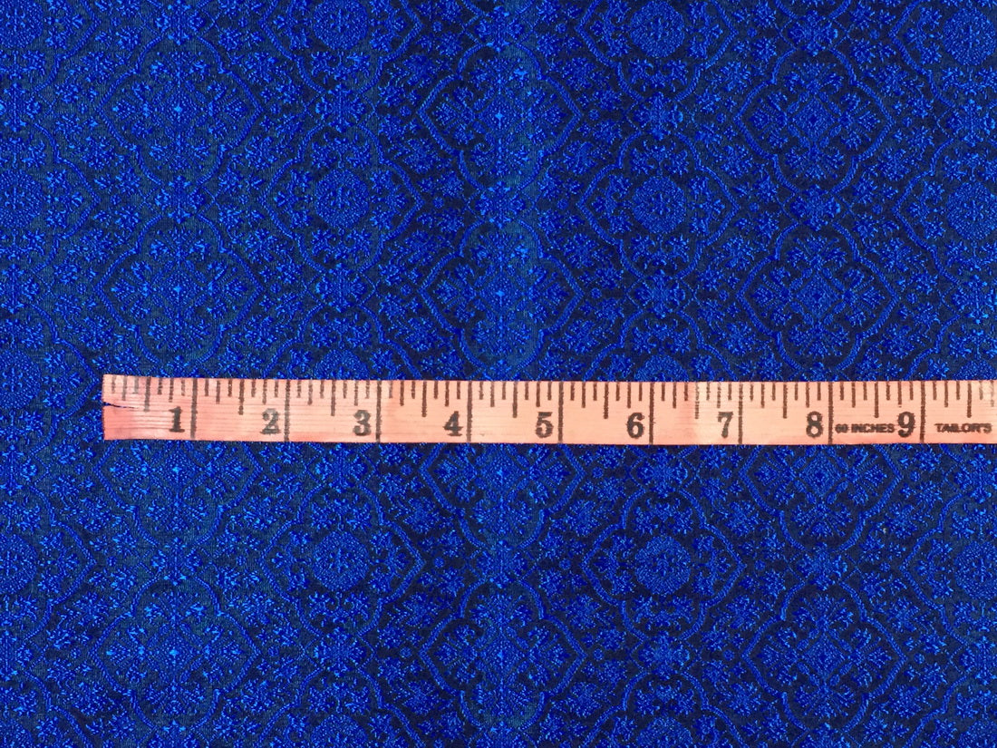 Silk Brocade fabric blue x black color vestment 44" wide BRO723[2]