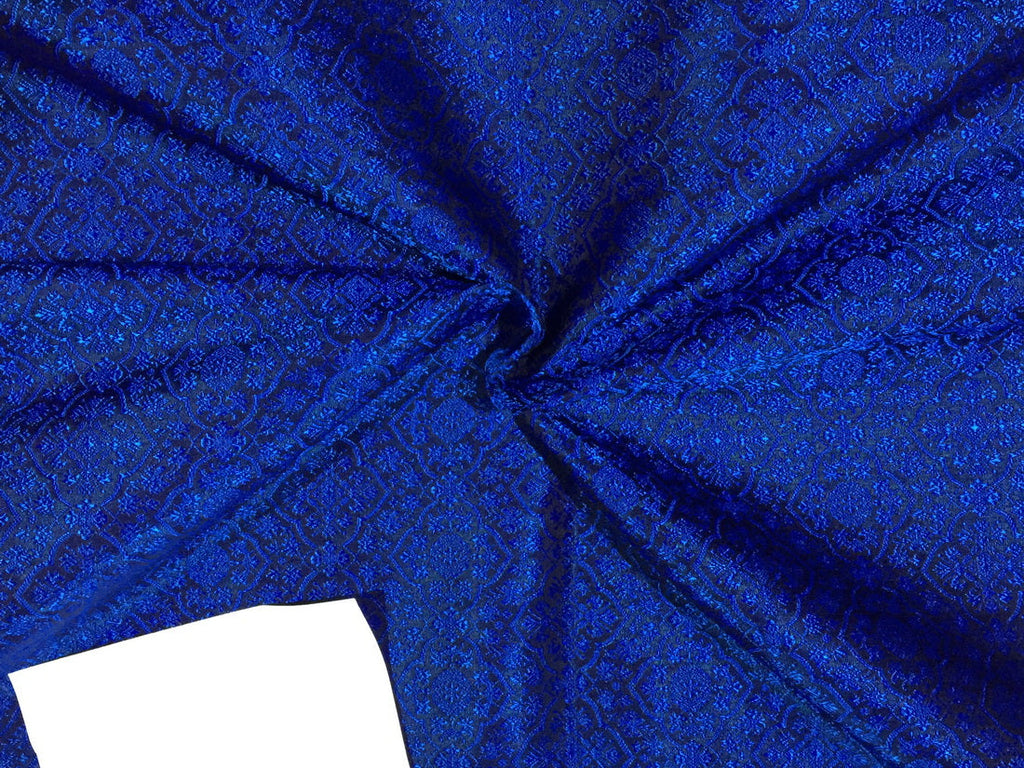 Silk Brocade fabric blue x black color vestment 44" wide BRO723[2]