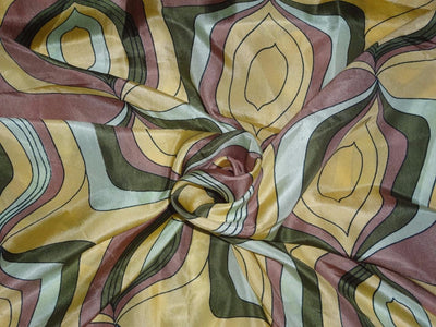 RICH PRINTED DESIGN HABOTAI SILK FABRIC 44&quot;INCHES [6196]