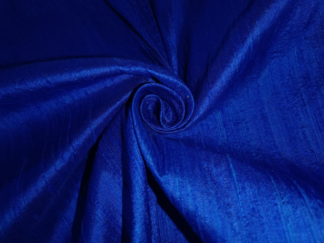 100% PURE SILK DUPION FABRIC ROYAL BLUE colour 54&quot; wide WITH SLUBS MM2[5]