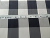 100% silk dupion fabric silver greyand ivory black PLAIDS  ~ 54" wide