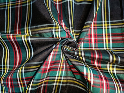 Silk Dupioni Scottish Tartan Check Fabric ~54" Width