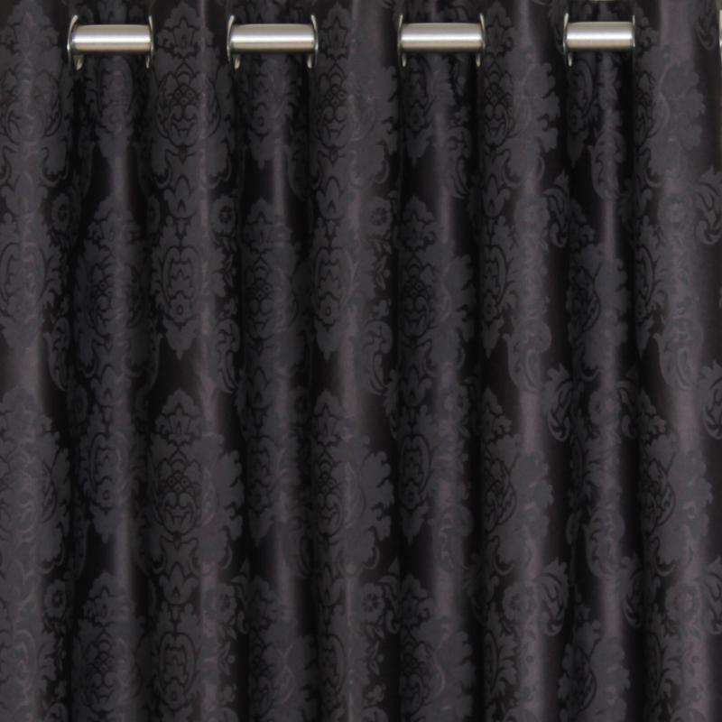 Silk Brocade Fabric jet black 44" wide BRO703[2]