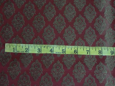 Silk Brocade FABRIC Wine and Olive Green COLOR 44" WIDE BRO396[4]