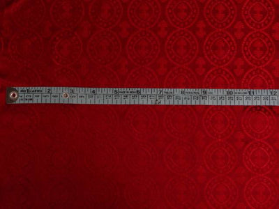 100% PURE SILK BROCADE VESTMENT FABRIC DARK RED colour 44" wide BRO396[3]