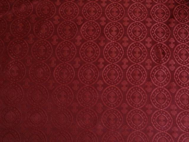 100% PURE SILK BROCADE VESTMENT FABRIC DARK RED colour 44" wide BRO396[3]