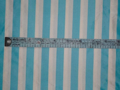 100 % silk taffeta sky blue and white colour stripe 54" wide [TAFS131]