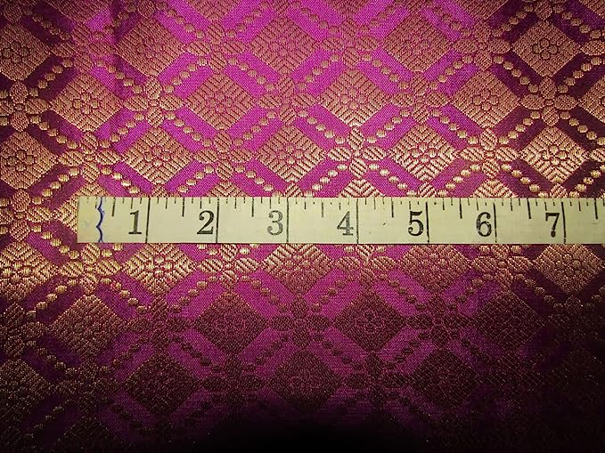 Silk Brocade Fabric Brown Pink color 44" wide BRO748A[2]