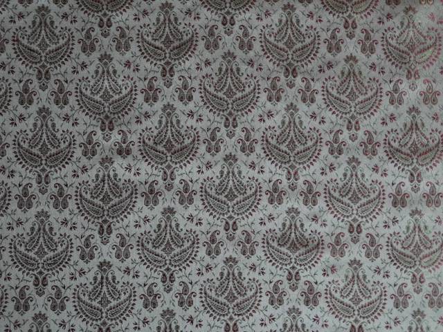 SILK BROCADE FABRIC GREY MAROON AND GREEN color 44" wide BRO382[4]