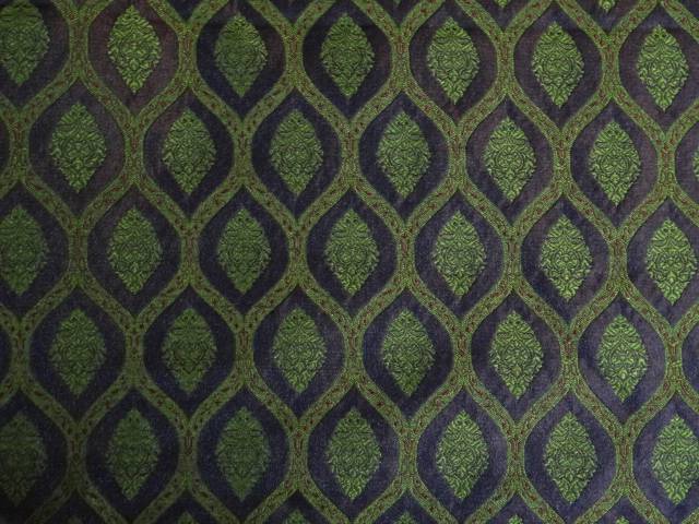 SILK BROCADE FABRIC GREEN MAROON AND ROYAL BLUE color 44" wide BRO370[5] available for bulk preorder