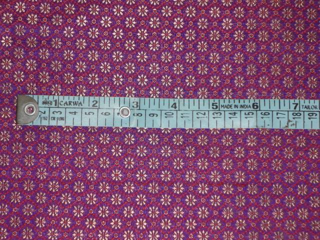 SILK BROCADE FABRIC PURPLE RED WITH METALLIC GOLD COLOR 44" WIDE BRO269[5]