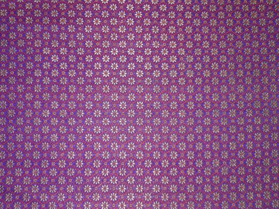 SILK BROCADE FABRIC PURPLE RED WITH METALLIC GOLD COLOR 44" WIDE BRO269[5]