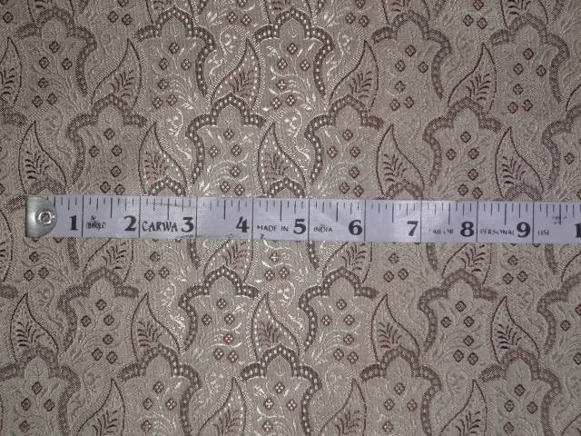 SILK BROCADE TAUPE &amp; FAWN HALF PAISLEY COLOR 44" WIDE BRO328[6]