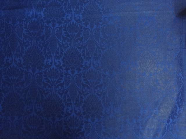 SILK BROCADE ROYAL BLUE X BLUE color 144" wide BRO326[3]