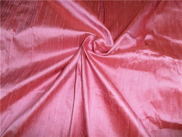 100% PURE SILK DUPION FABRIC PARADISE PINK colour 44&quot; wide WITH SLUBS*