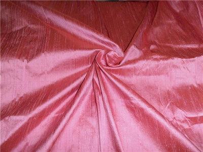 100% PURE SILK DUPION FABRIC PARADISE PINK colour 44&quot; wide WITH SLUBS*
