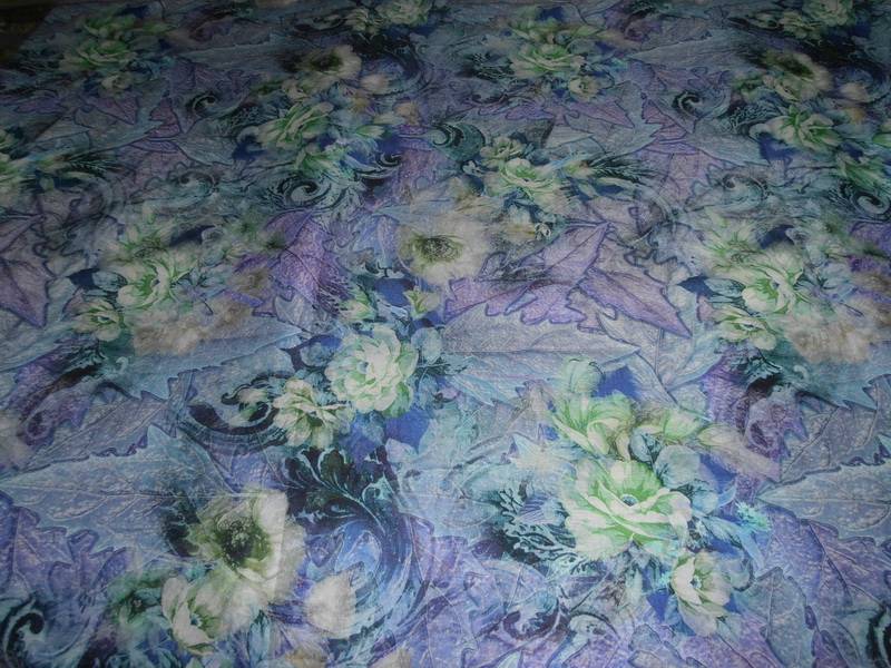 superfine cotton lawn fabric 44&quot; wide digital floral design
