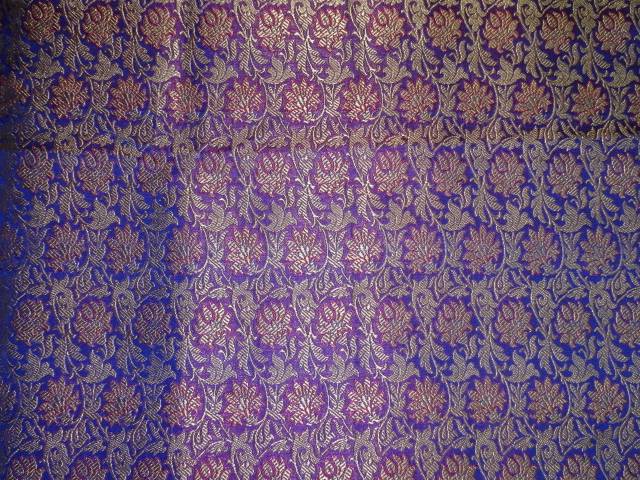 Teal Blue/Gold JV-1643/6 Silk Brocade main image 1