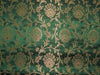 Silk Brocade fabric green x metallic gold color 44" wide BRO755[1]