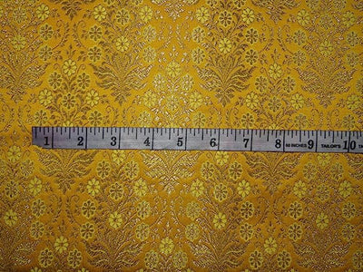 Silk Brocade fabric yellow x metallic gold color 44" wide BRO753[2]