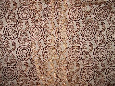 Silk Brocade fabric brown color 44" wide BRO747[1]