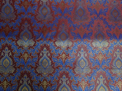 SILK BROCADE ROYAL BLUE,RED,METALLIC GOLD