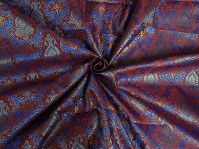 SILK BROCADE ROYAL BLUE,RED,METALLIC GOLD