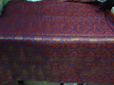 SILK BROCADE ROYAL BLUE,RED,METALLIC GOLD