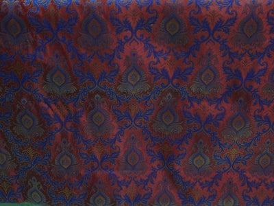 SILK BROCADE ROYAL BLUE,RED,METALLIC GOLD