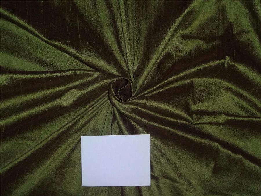 100% PURE SILK DUPIONI FABRIC GREEN X BROWN colour 54&quot; wide WITH SLUBS* MM74[1]