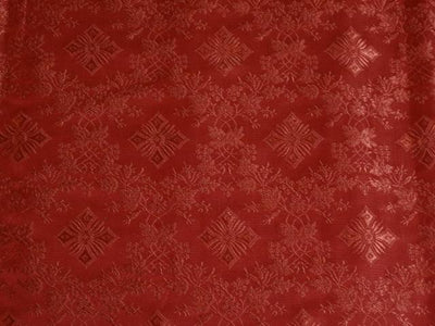BROCADE FABRIC SCARLET RED