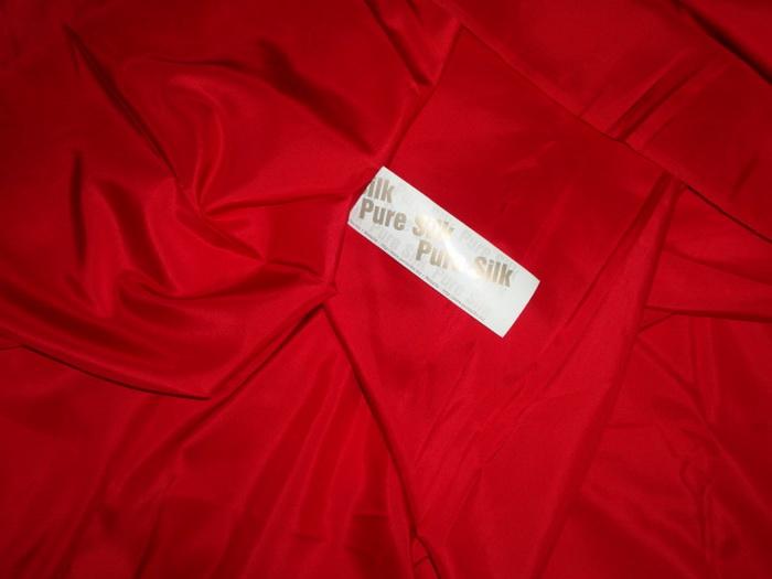deep red Silk Habotai 18 mm/ 70 grams fabric 44&quot;