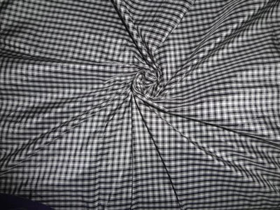 SILK TAFFETA FABRIC OF BLACK X WHITE CHECKS-54&quot; wide TAF#C45[2]
