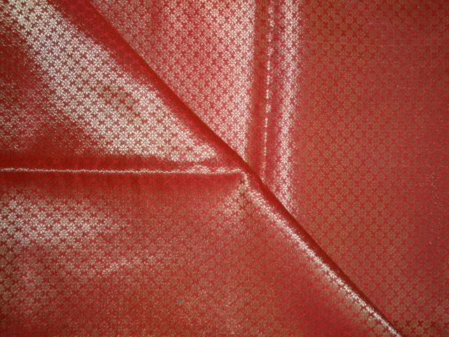 BROCADE FABRIC CANDY RED X METALLIC GOLD MOTIF 44&quot; wide