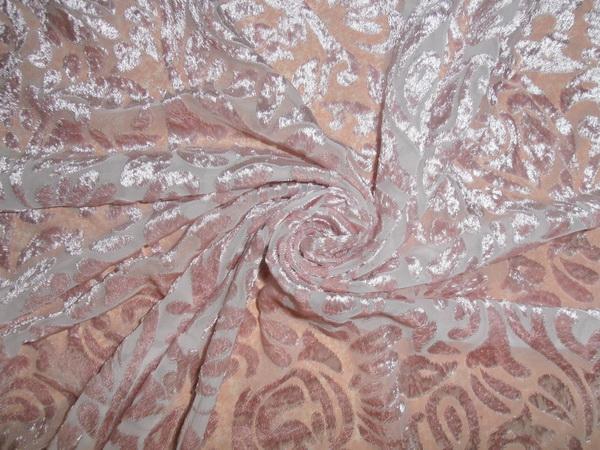 Pink Lemonade Devore Polyester Viscose Burnout Velvet fabric ~ 44&quot; wide