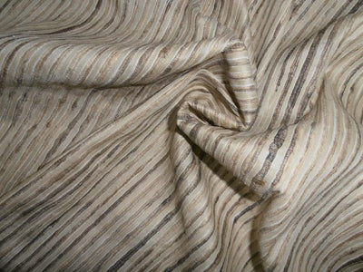 TUSSAR SILK FABRIC WITH WILD NOIL SILK STRIPES 44&quot; WIDE [5891]