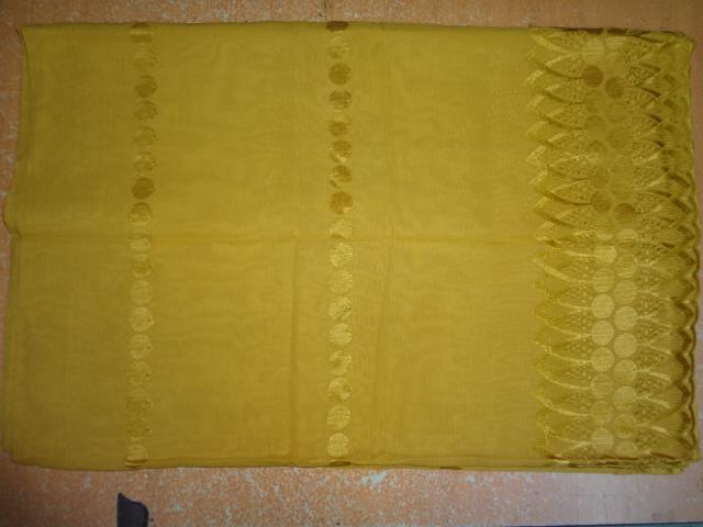 COTTON VOILE FABRIC~EMBROIDERY-5 YARDS-44&quot;TURMERIC YELLOW
