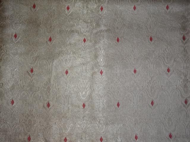 BROCADE FABRIC BEIGE, RED, GOLD X GOLD COLOR