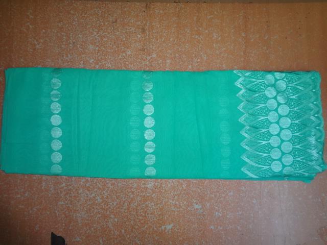 COTTON VOILE FABRIC~EMBROIDERY-5 YARDS-44&quot;GREEN