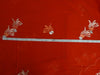 COTTON VOILE FABRIC~EMBROIDERY-5 YARDS-44&quot;RED WIH METALLIC SILVER