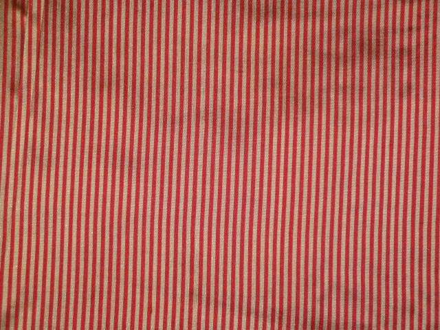 RED X GOLD SILK DUPIONI 54&quot; WIDE~VERTICAL{WIDTH WISE}STRIPES