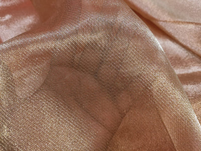100% Silk metallic tissue organza stripe design 54" wide