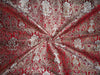 BROCADE FABRIC BLOOD RED,WHITE X METALLIC GOLD COLOR 44&quot; INCHES