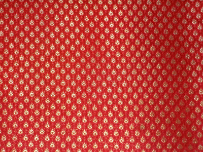 BROCADE FABRIC RED X METALLIC GOLD COLOR 44&quot; INCHES