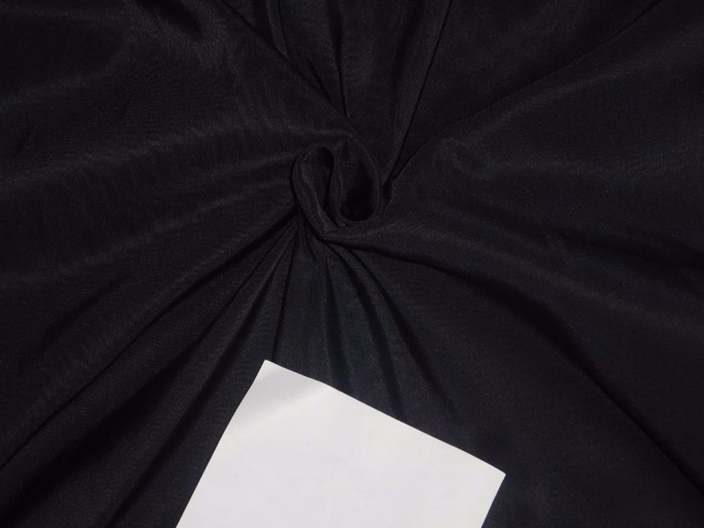 40 mm heavy weight JET BLACK SILK TAFFETA fabric 54&quot; wide