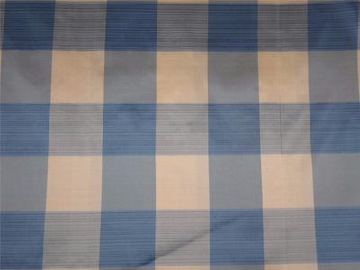 SILK TAFFETA FABRIC IVORY CREAM GREY DARK GREYISH BLUE COLOR PLAIDS-54&quot; wide TAFC47[1]