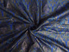 SILK BROCADE FABRIC ROYAL BLUE GREEN AND COPPER COLOR 44&quot;INCHES