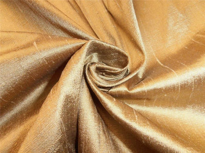 100% pure silk dupioni fabric gold x brown colour 54&quot; wide with slubs