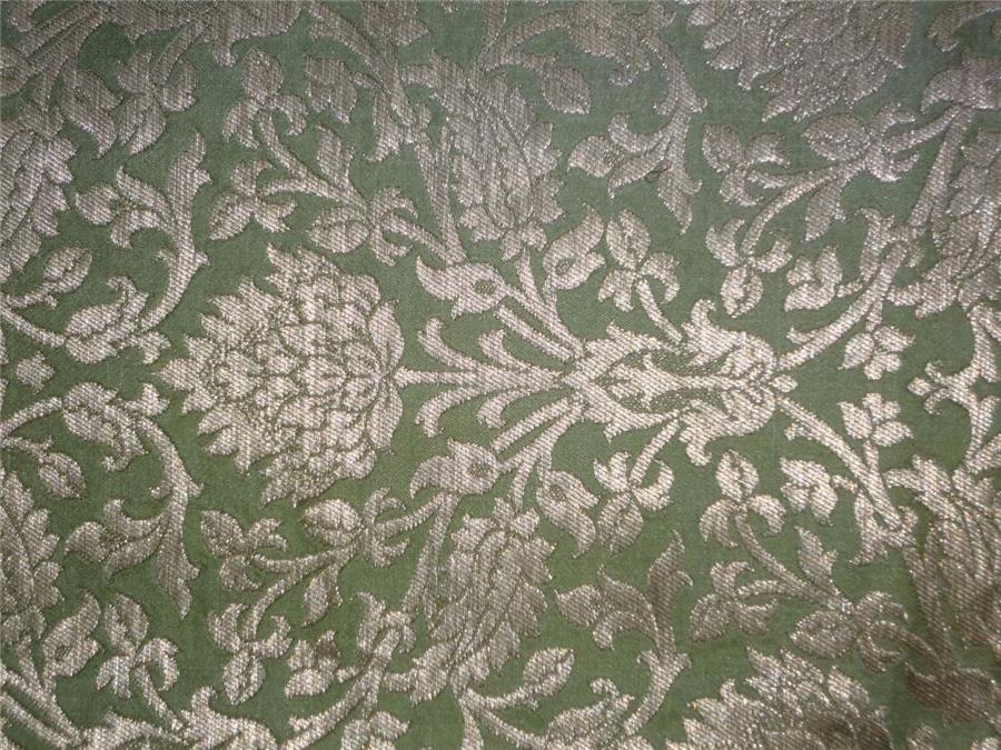 HEAVY BROCADE OLIVE GREEN X METALLIC GOLD COLOR ~ 36&quot INCH
